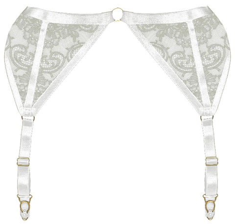 ANNABEL SUSPENDER IVORY & Harness Bra  - PRODUCT  Front - beautifullyundressed.com