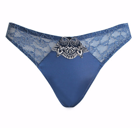 Opulent Lace Brief in Peacock Blue