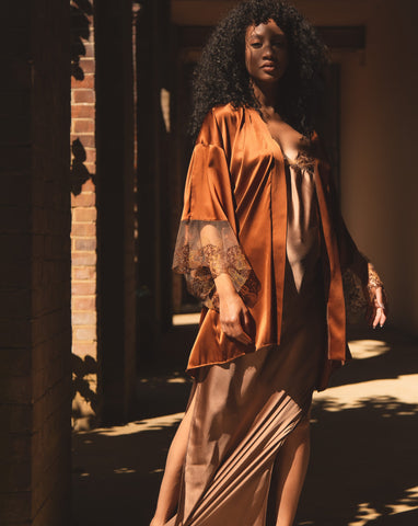Mawu Copper Silk Kimono