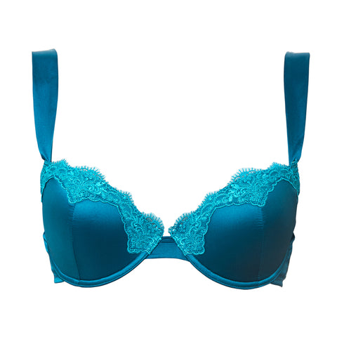 TLOpulent Lace Bra in Peacock Blue - Product - front - Beautifully Undressed 
