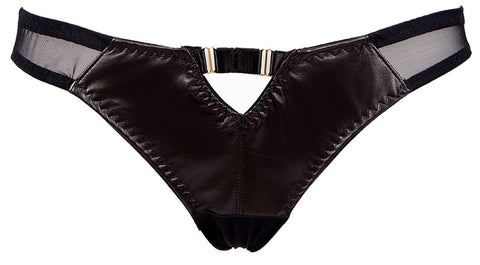 Montana Leather Ouvert Brief- product front - beautifullyundressed.com