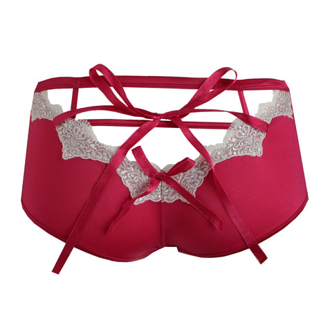 TL Opulent Lace short in Berry red_product_back_Beautifullyundressed